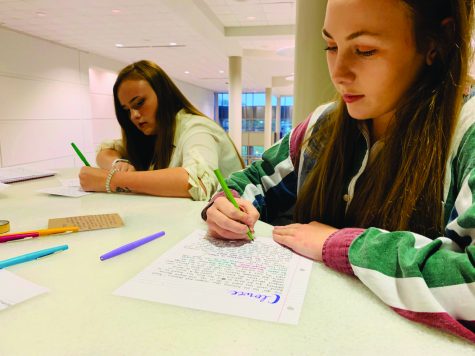 For one of their largest projects of the year, Make the Change comes together to create hand-written cards and notes for people needing support. Nominations for letter bundle recipients can be submitted on the Make the Change website. 