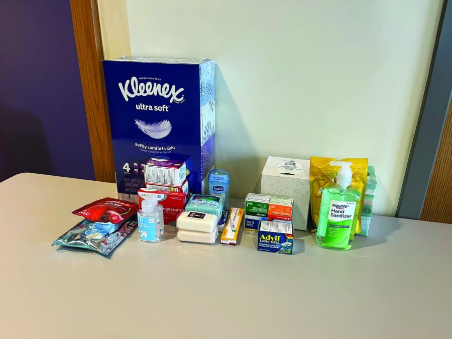 Health items including unopened cold and flu medicine, cough drops and thermometers can be dropped off right inside of the Student Health Center on weekdays from 8 a.m. to 4:30 p.m.