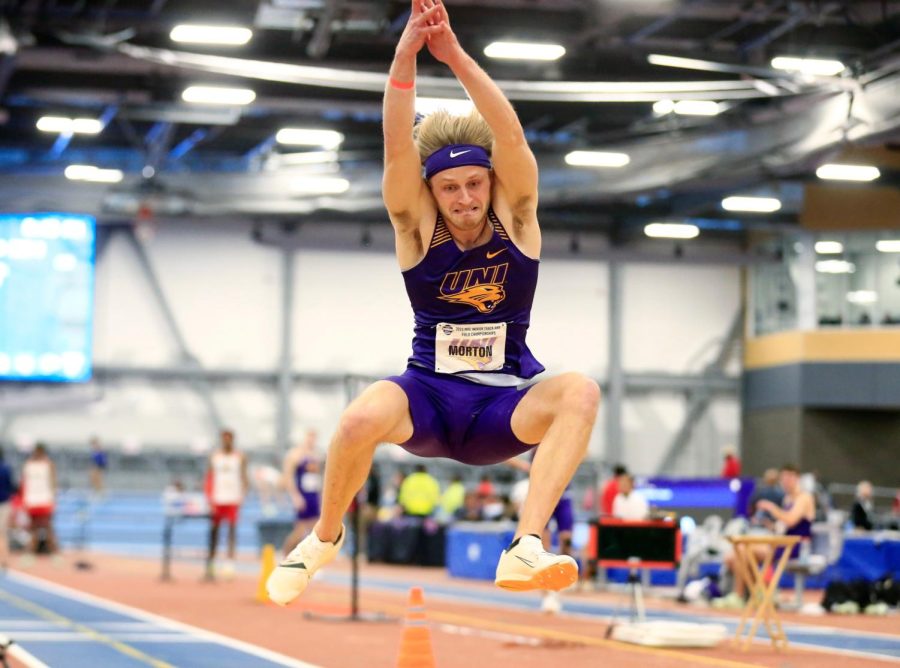 Carter Morton claimed three gold medals at the MVC Indoor Championships, walking away with the title of most valuable athlete. 