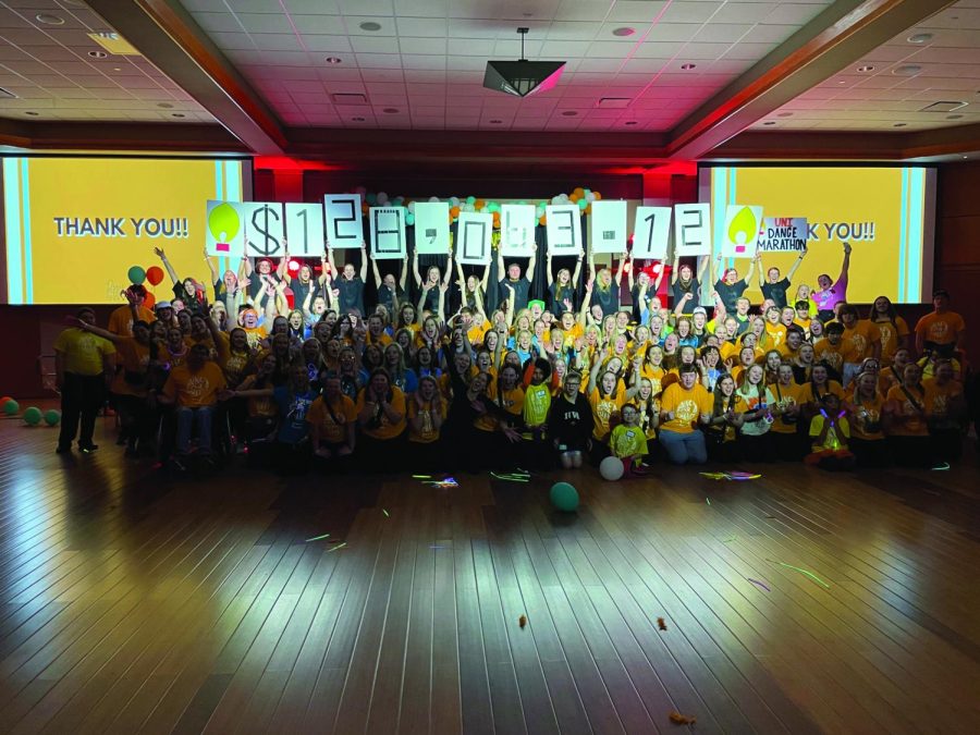 After a year of fundraising, UNI Dance Marathon celebrated their fundraising with their annnual Big Event. After 12 hours of standing, the grand total of $128,063.12 was revealed, which will be used to provide 10,671 meals for families at the Iowa Stead Family Children’s Hospital.