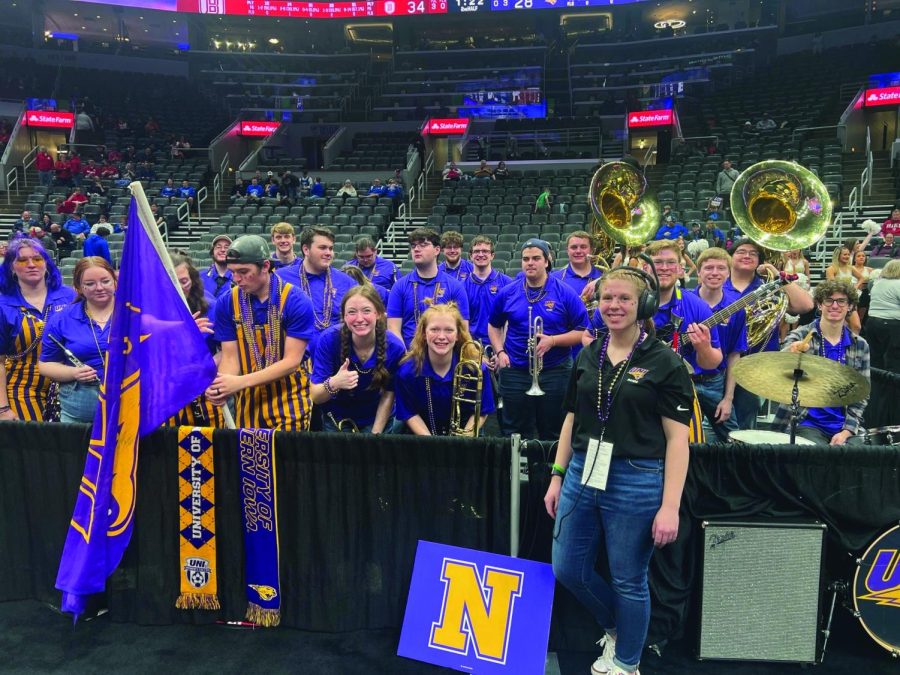 The UNI pep band was notified at the beginning of Febraury that an anonymous donor had provided the funding for them to travel to the tournament. Given their own circumstances, the band didn’t hesitate to fill in for Valparaiso.