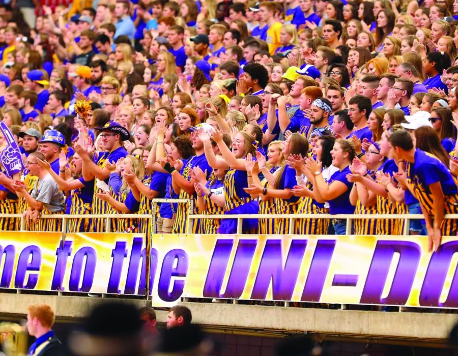Panther Mayhem was a student group that organized promotions and created a lot of energy for the student section. The above image is from 2017, and the group fell apart with the onset of COVID-19. Student Body President Micaiah Krutsinger wants to try to bring the energy back to the student section during his term.
