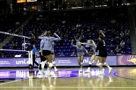 UNI continued their spring volleyball season over the weekend, hosting a tournament at the Wellness-Recreation Center. The Panthers picked up two victories, dropping just one match.