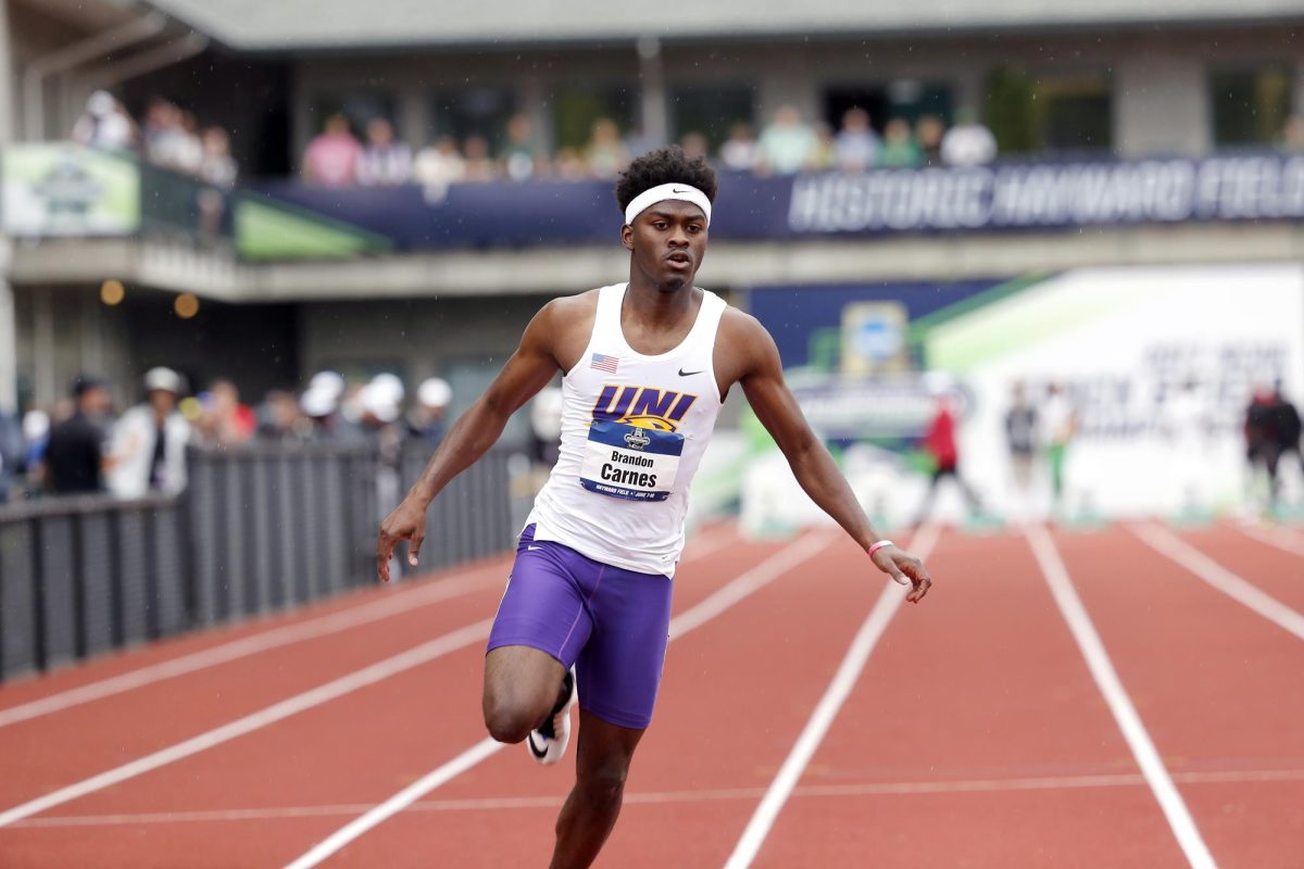 UNI Alumni Brandon Carnes pushes boundaries as a professional track and field star currently ranked 18th in the
world in the 100m dash.