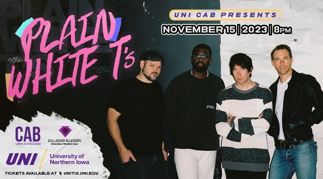 Students will have the opportunity to see the Plain White T’s, best known for their 2006 hit song “Hey There Delilah,” in concert on Nov. 15 at 8 p.m. at the Gallagher Bluedorn Performing Arts Center (GBPAC). 
