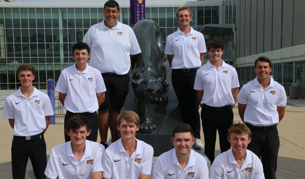 The+Panther+golf+team%2C+pictured+above.+UNI+placed+10th+overall+in+the+Zach+Johnson+Invitational.