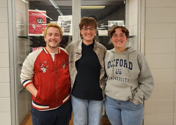 From left to right: Archer Trip, Sam Zimmerman, and Nic Trip. TripleThread was founded in summer 2022 and have gone on to sell their handmade products at Mohair Pear in Cedar Falls and Spark Lot in Waterloo.