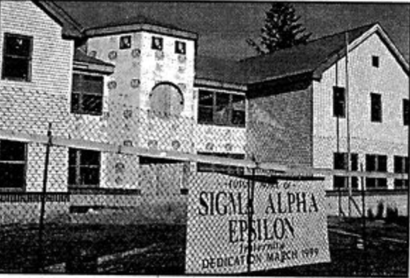 The house’s construction had to be halted in October 1998 due to
insufficient funds. It resumed about a year later, and the fraternity men were able to move in in January 2000.