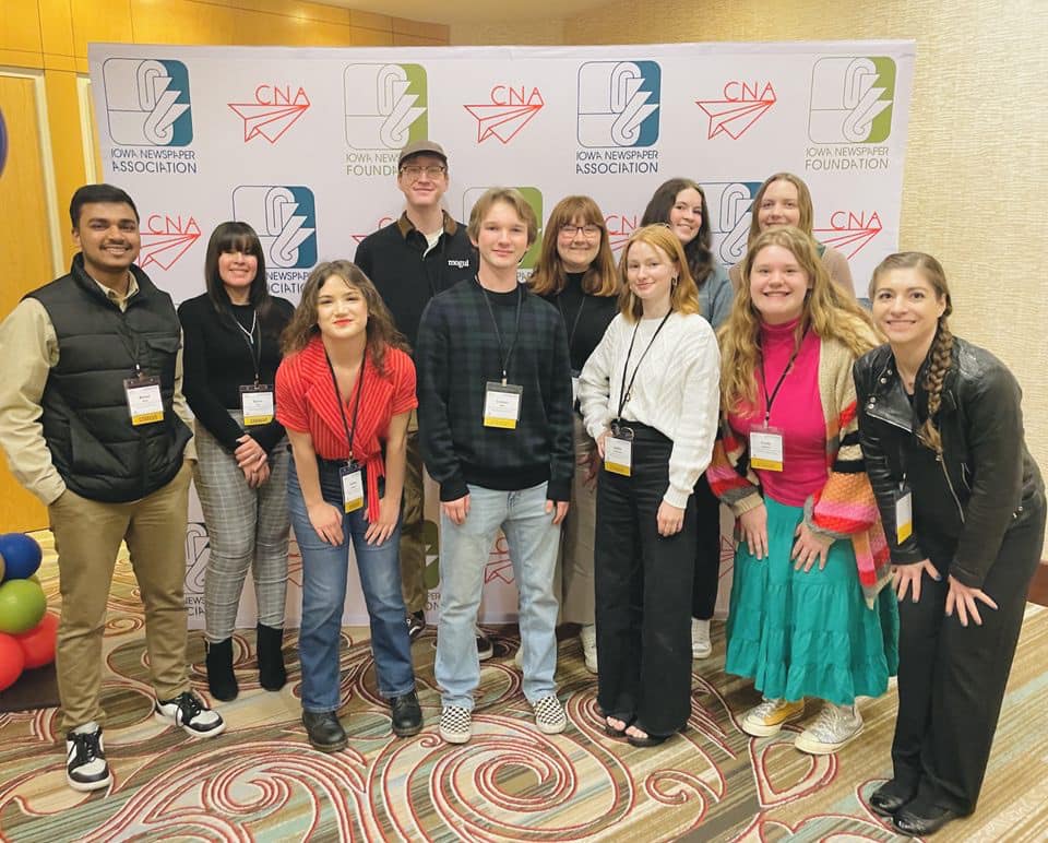 Northern Iowan staff ventured to Des Moines this past week. The Northern Iowan staff overall took home eleven awards, and Mallory Schmitz was a finalist for the Student Journalist of the Year Award.