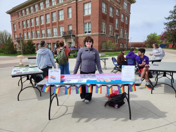 UNI Proud was one student organization that tabled in front of Maucker Union for Earth Day festivities.