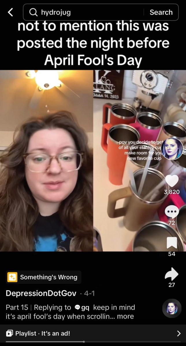 User @depressiondotgov showcases the overwhelming effects of overconsumption in a stitched TikTok.  