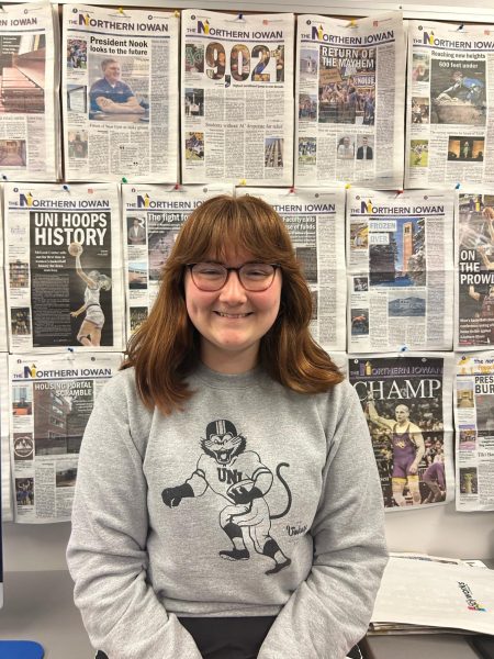 News Editor, Mallory Schmitz, has served as News Editor for two years covering everything from state legislative measures to UNI basketball.