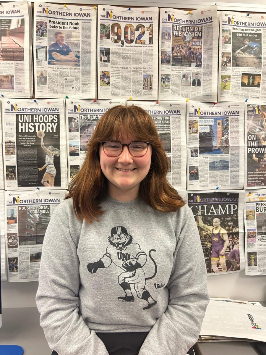 News+Editor%2C+Mallory+Schmitz%2C+has+served+as+News+Editor+for+two+years+covering+everything+from+state+legislative+measures+to+UNI+basketball.