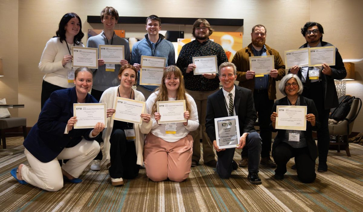 Members of Northern Iowan Team, as well as students within UNI’s Media Production Students, attended the ICMA convention in Des Moines, Iowa. 