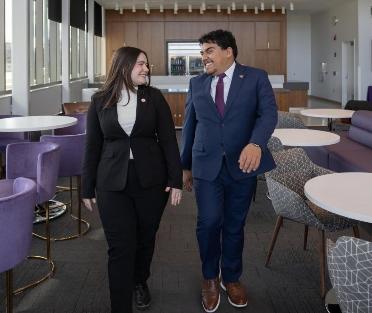Dee Dee Benton (left) and Gabriel Salazar (right) announced their campaign for the NISG election