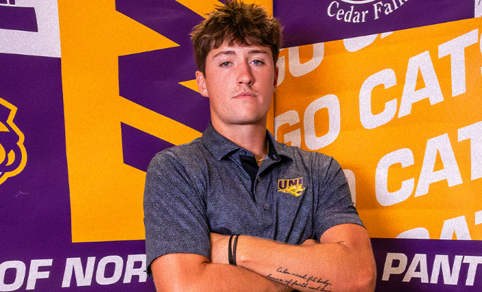 Calen Bishop is a member of UNI Men's Golf team, and consistently scored well for the team throughout last golf season. 