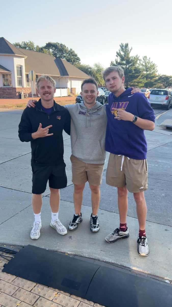 PJ Recker (right) is graduating from UNI with a degree in sports public relations with a minor in sports administration. 