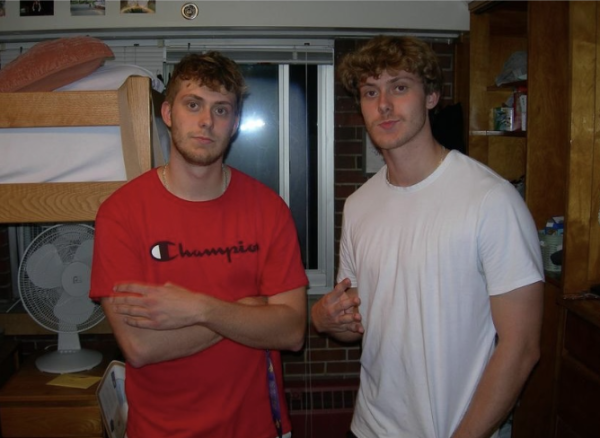 Twins Luke and John Efting are seniors at UNI.